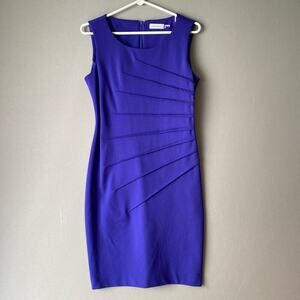 Calvin Klein sz 6 blue starburst mini‎ sheath dress NWOT